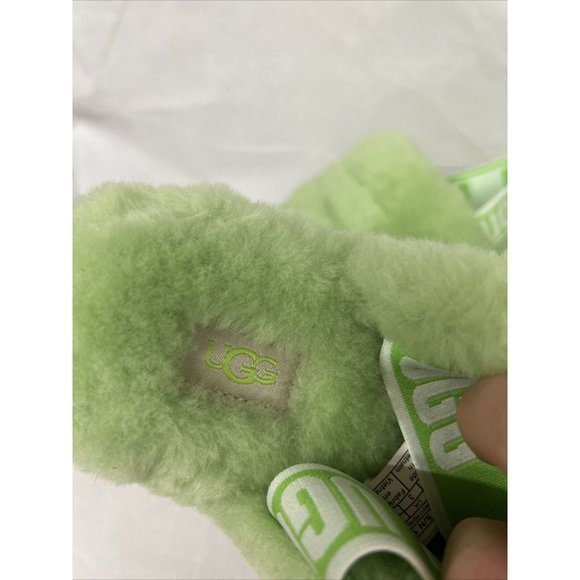NEW SZ 5 UGG Women's Fluff Yeah Slide Shearling Fur 1095119 in Apple Sandal logo - Picture 9 of 10